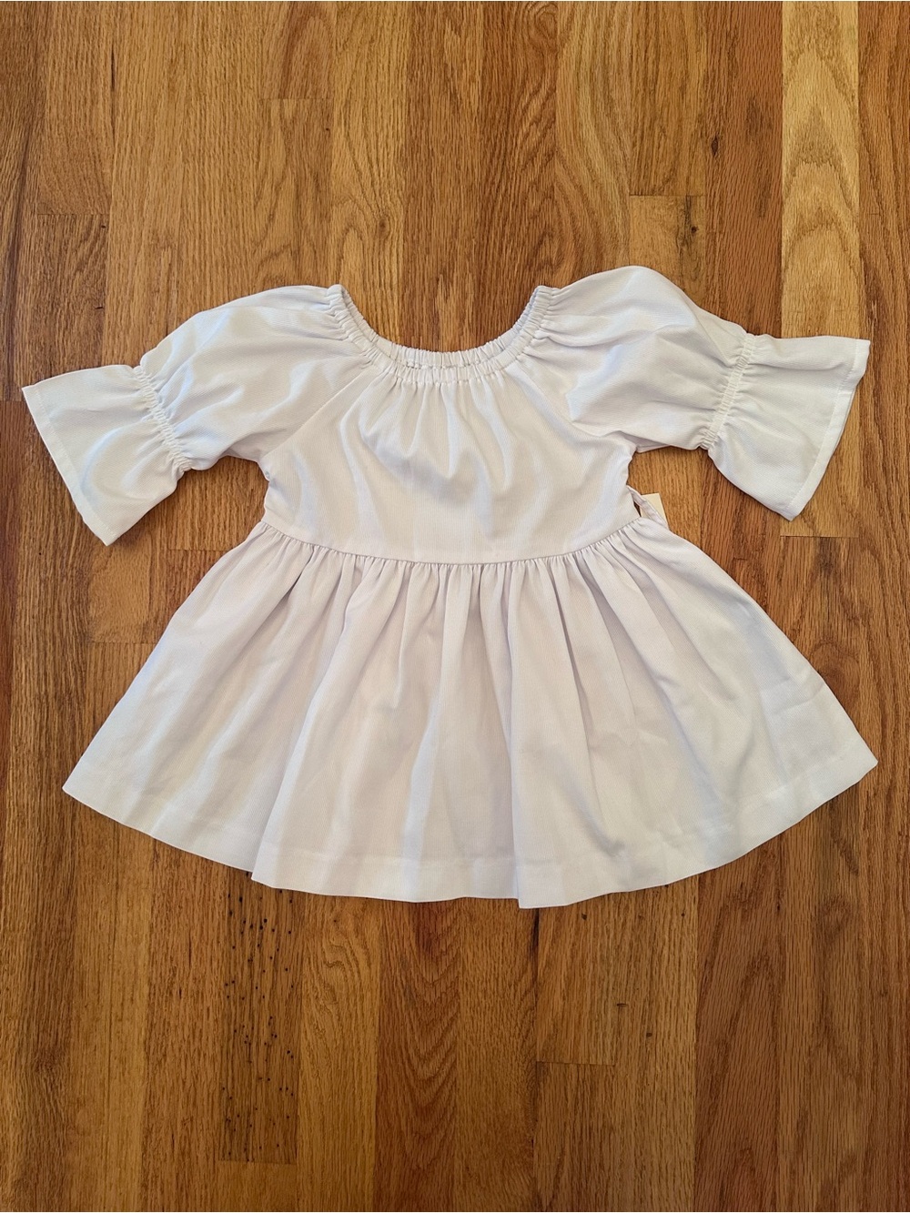 NEW Kelly's Kids Size 3/4 White Peasant Top Ruffle Bell Sleeve Monogram